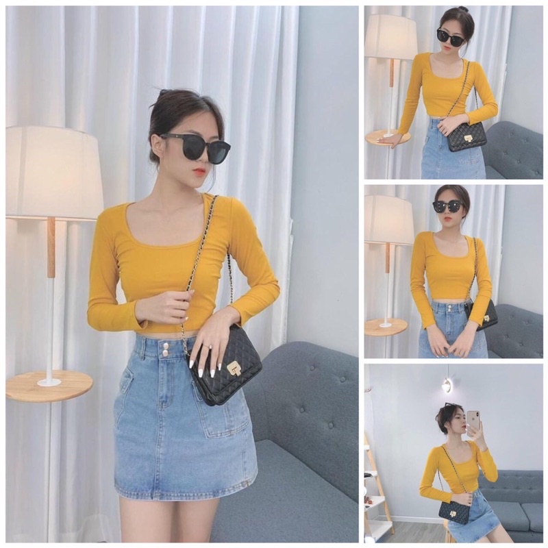 Áo kiểu ôm tay dài siêu đẹp