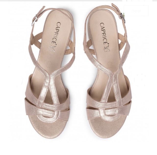 Sandal Gót vuông 5cm da thật Caprice xuất Đức (xuất dư chuẩn store)
