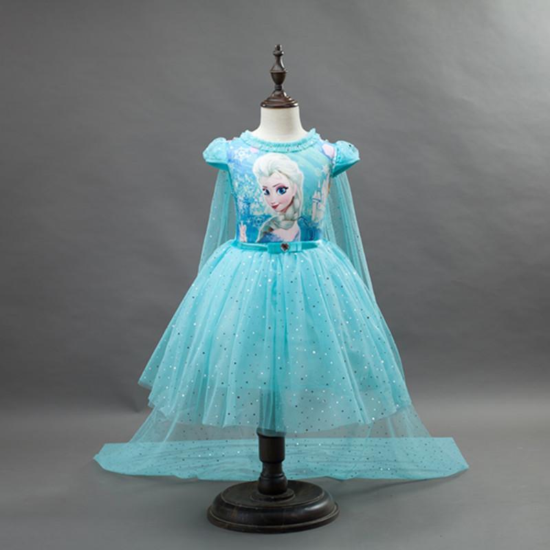 [FREESHIP + TẶNG QUÀ} Đầm công chúa elsa bé gái khăn choàng dài xanh D2644 - đầm bé gái elsa gồm choàng ( tháo rời) - đầm elsa cho bé gái giá rẻ
