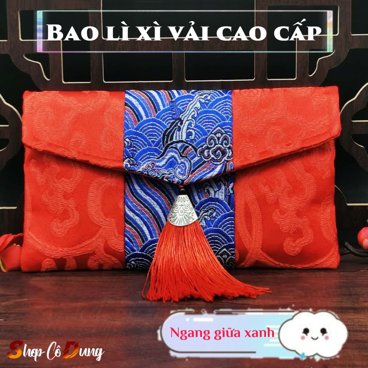 Sỉ 3 bao lì xì vải gấm thêu cao cấp, bao lì xì tết vải gấm cao cấp mẫu đẹp độc quyền