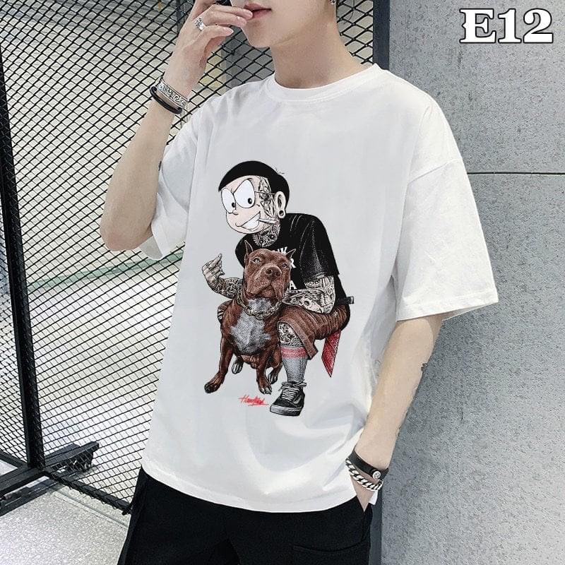 Áo thun unisex nam nữ nobita ôm chó