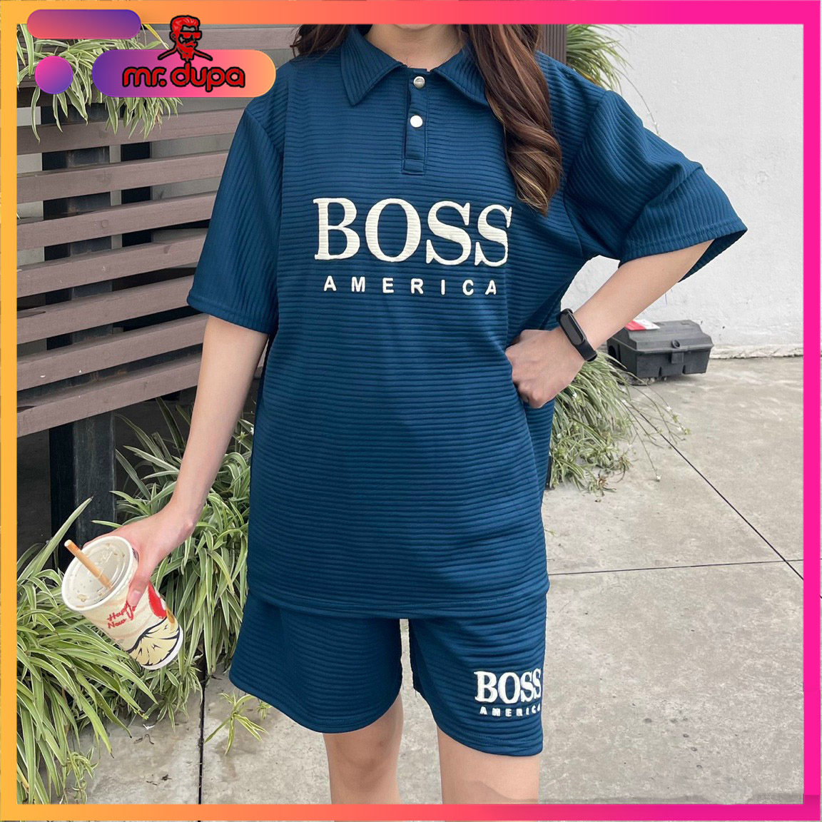 Bộ set đồ mặc nhà Boss hai màu dễ mặc ,