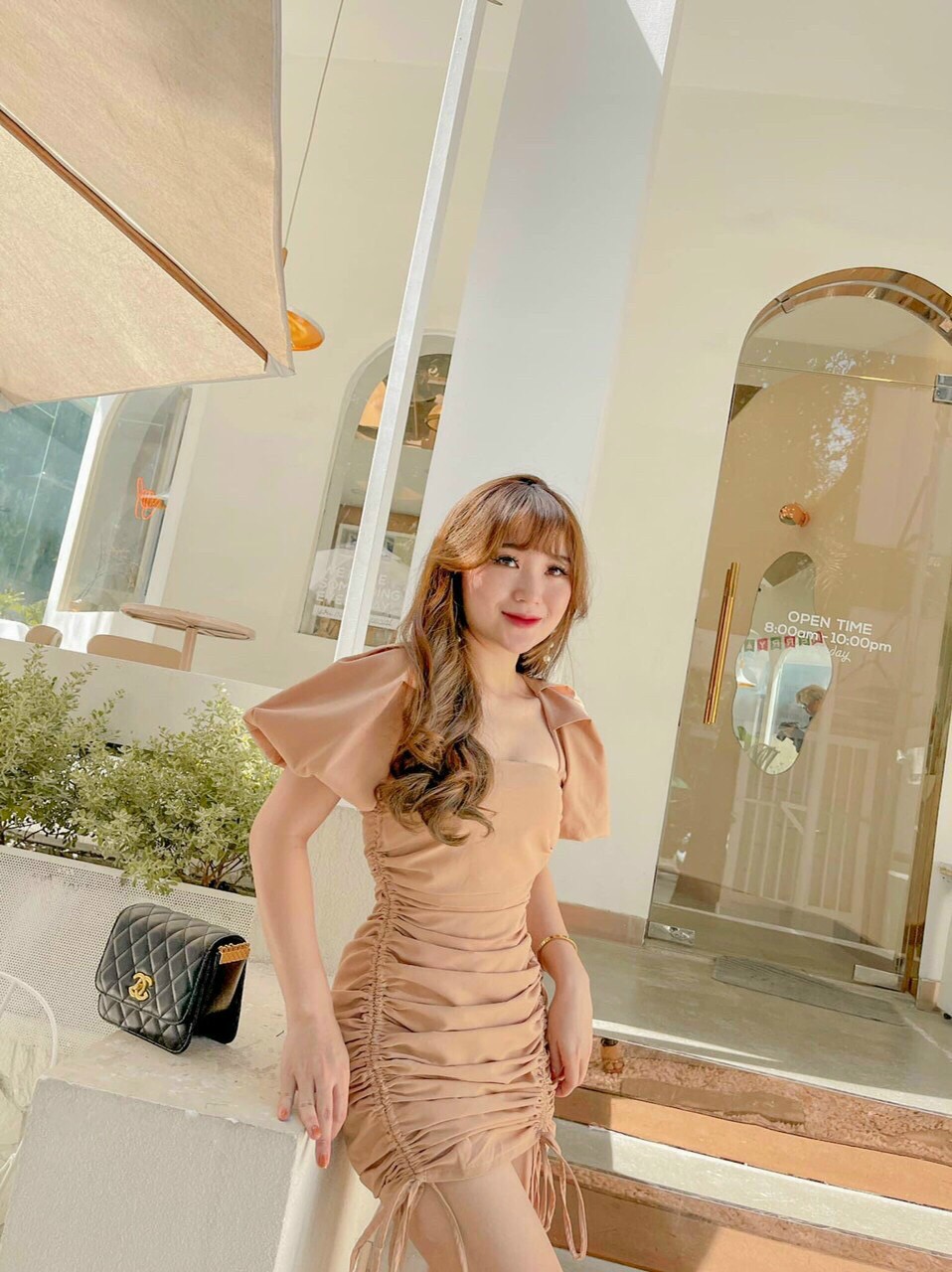 Đầm kate rút dây thời trang dễ thương xinh xắn