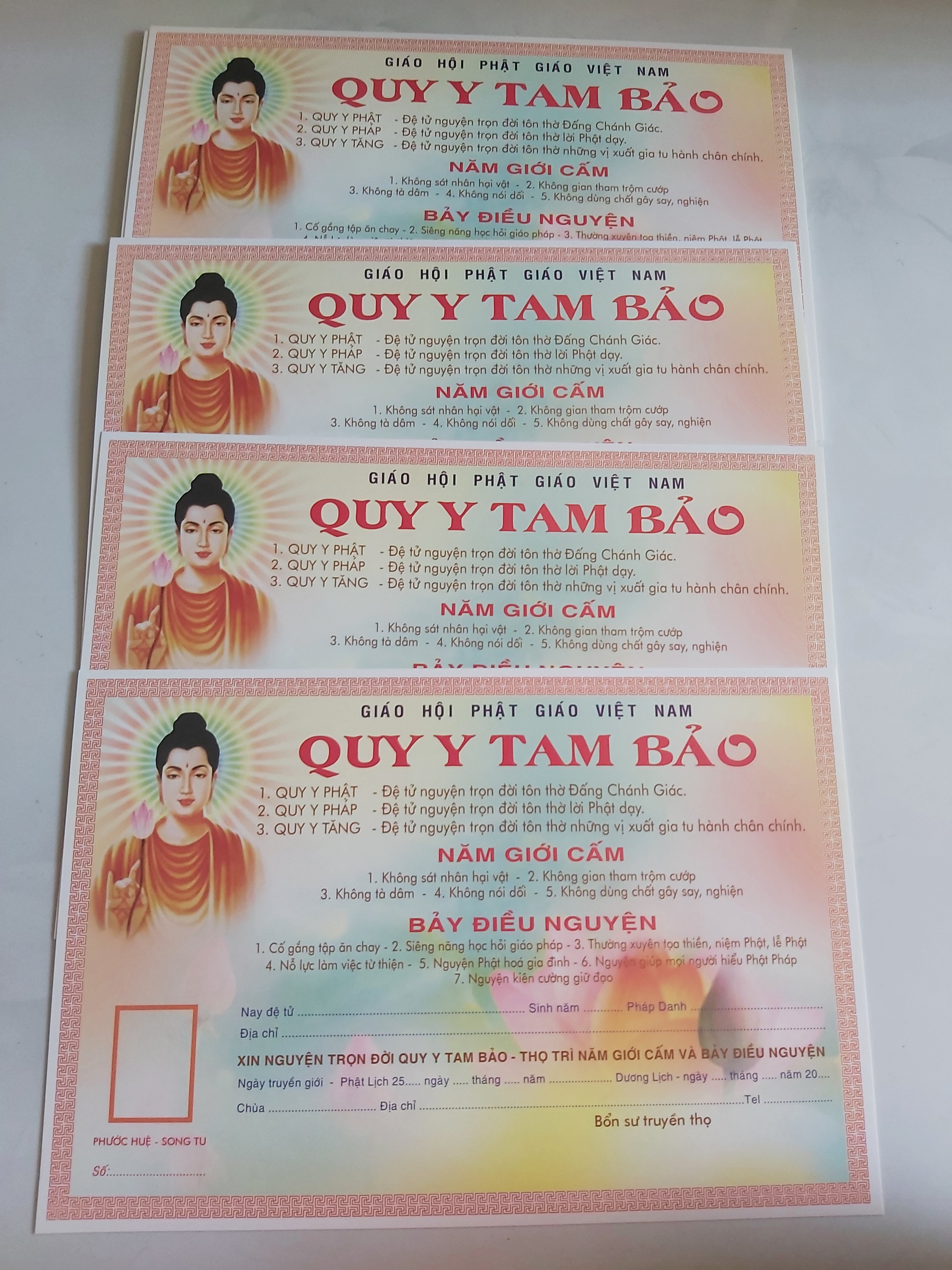 [HCM]Phái Quy Y Tam Bảo A4 ( xấp  50 tấm )