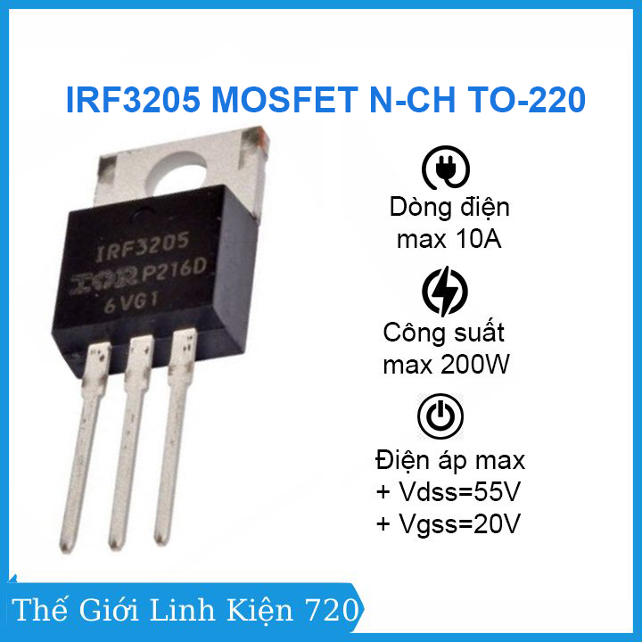 Irf3205 mosfet n 55v/110a/200w to-220
