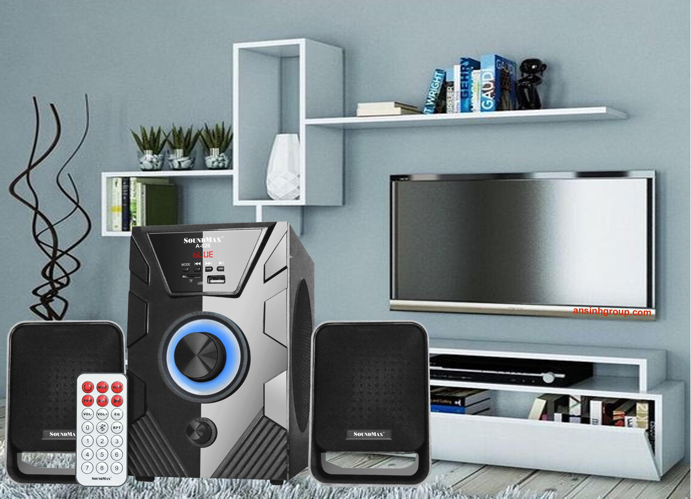 LOA SOUNDMAX A826 NEW (2.1)  Bluetooth 5.0, USB/ thẻ nhớ, Remote
