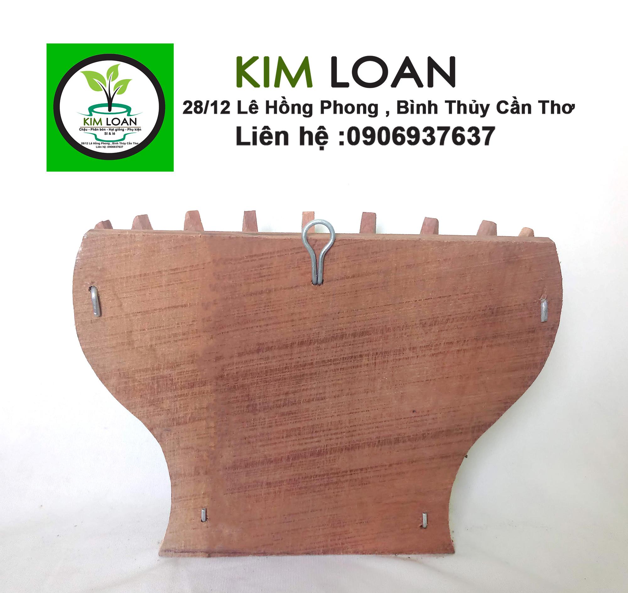 Combo 2 chậu lan gỗ ốp tường 23x16x16cm