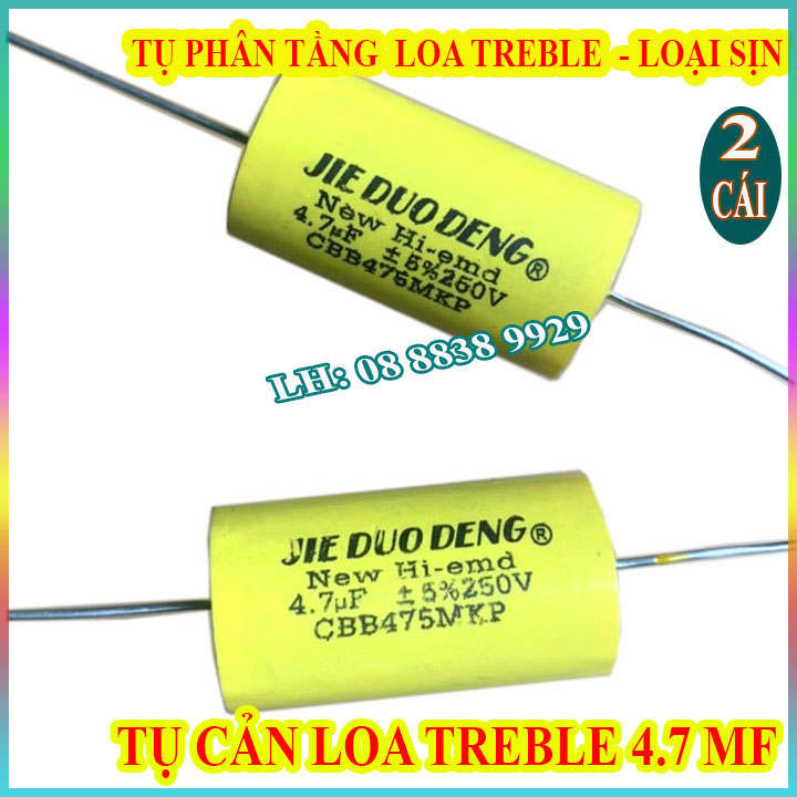 2 tụ cản loa trép 4,7mf 250v vàng tròn - tụ loa treble - tụ chống cháy trép - giá 2 chiếc