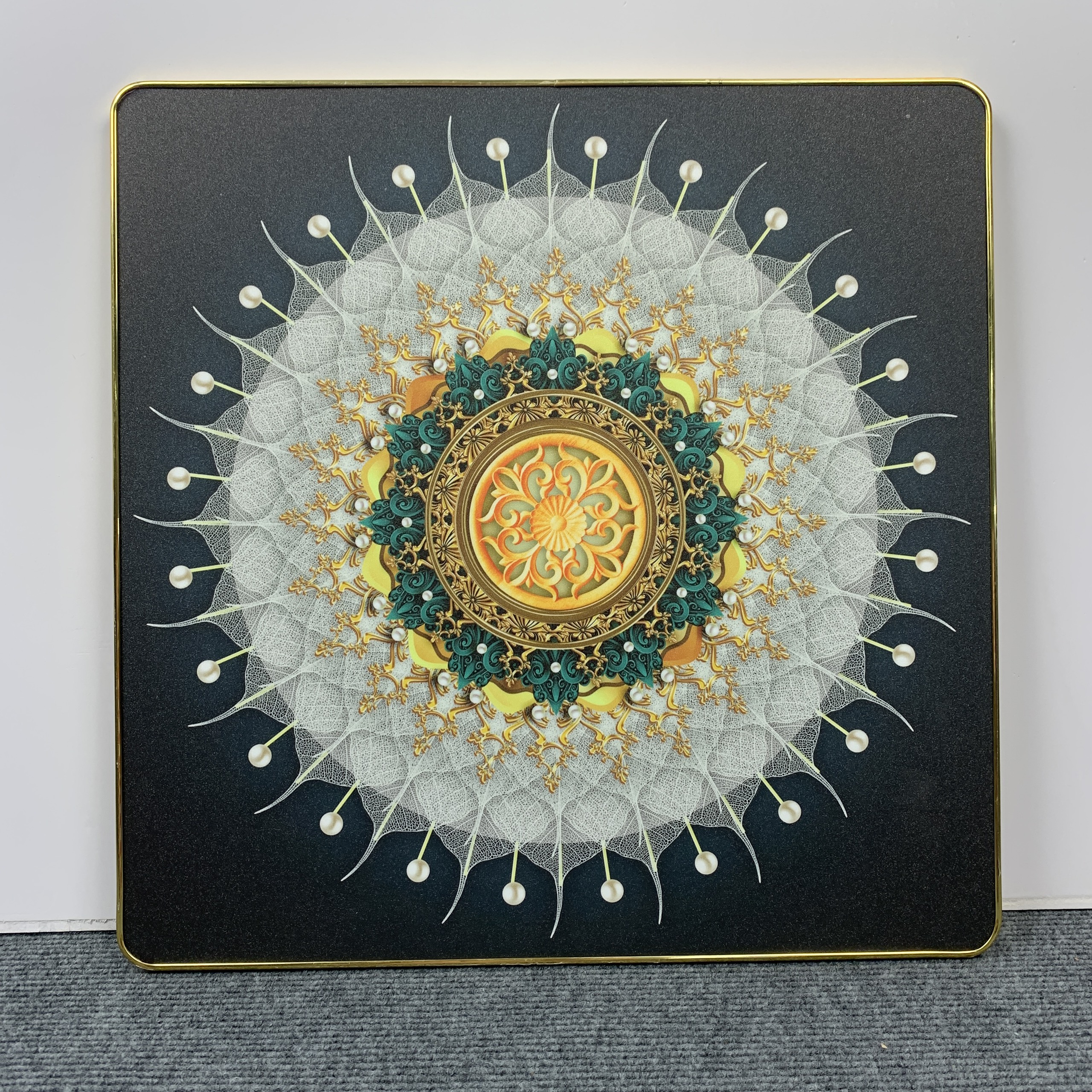 Tranh treo tường nghệ thuật Lá bồ đề tuyệt đẹp bóng kiếng hoặc kim sa BK0079