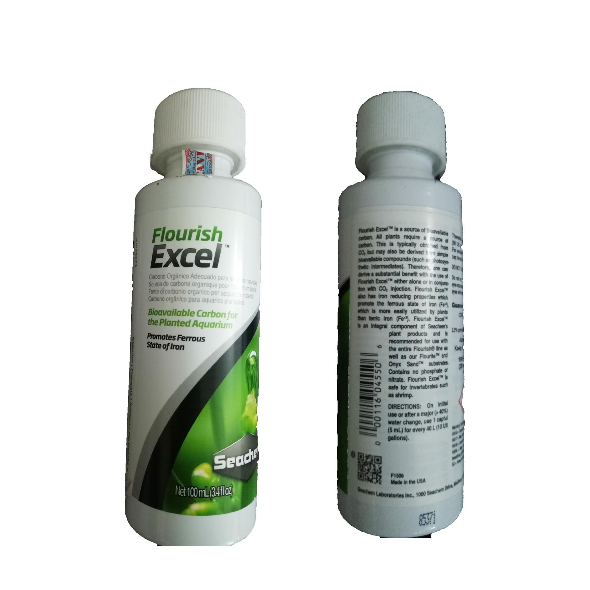 Phân nước 100ml seachem flourish excel chai nhỏ hàng mỹ - bổ sung co2 dùng cho thủy sinh