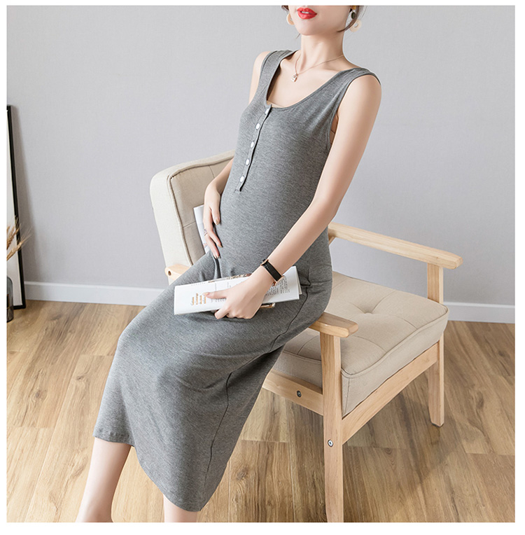 Váy Bầu Đầm Bầu Xinh Thun Trơn A1740