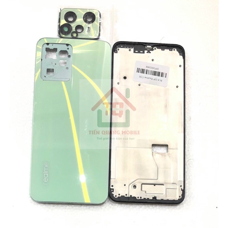 Bộ vỏ Oppo Realme C35 (gồm vỏ, khung xương, kính cam, khe sim)