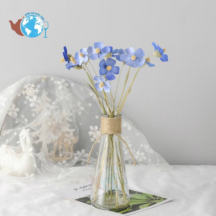 [HCM]SET 5 bình bông lọ hoa thủy tinh TAM GIÁC tròn - 5 BÌNH + TẶNG KÈM DÂY SƠ DỪA TRANG TRÍ - Thích hợp cắm hoa trồng cây thủy canh trang trí nội thất