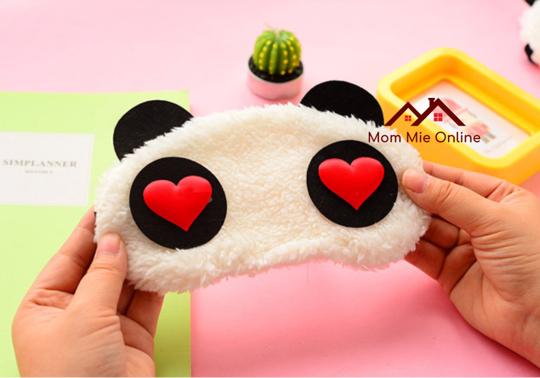 Bịt mắt ngủ gấu trúc vải bông - I043