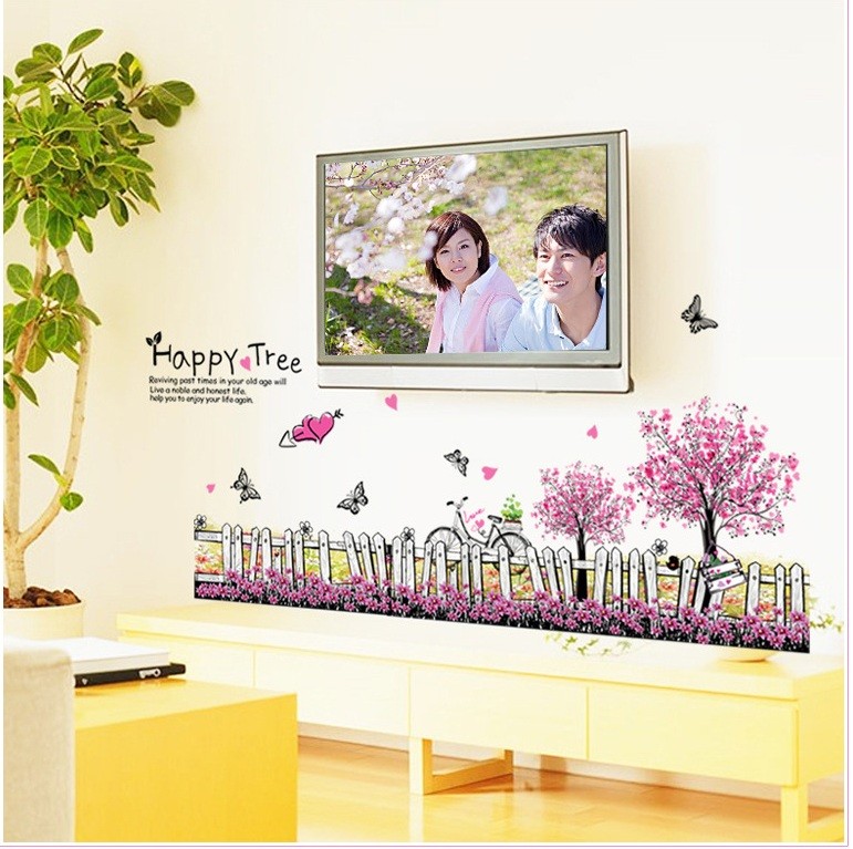Decal chân tường HAPPY TREE có keo sẵn