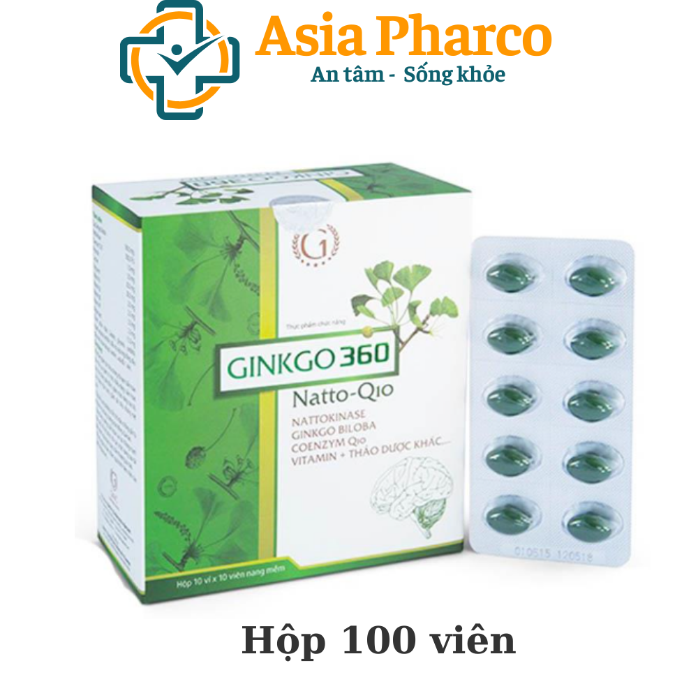 [HCM]GINKGO 360 Natto Q10 - TĂNG CƯỜNG TUẦN HOÀN VÀ LƯU THÔNG MẠCH MÁU NÃO