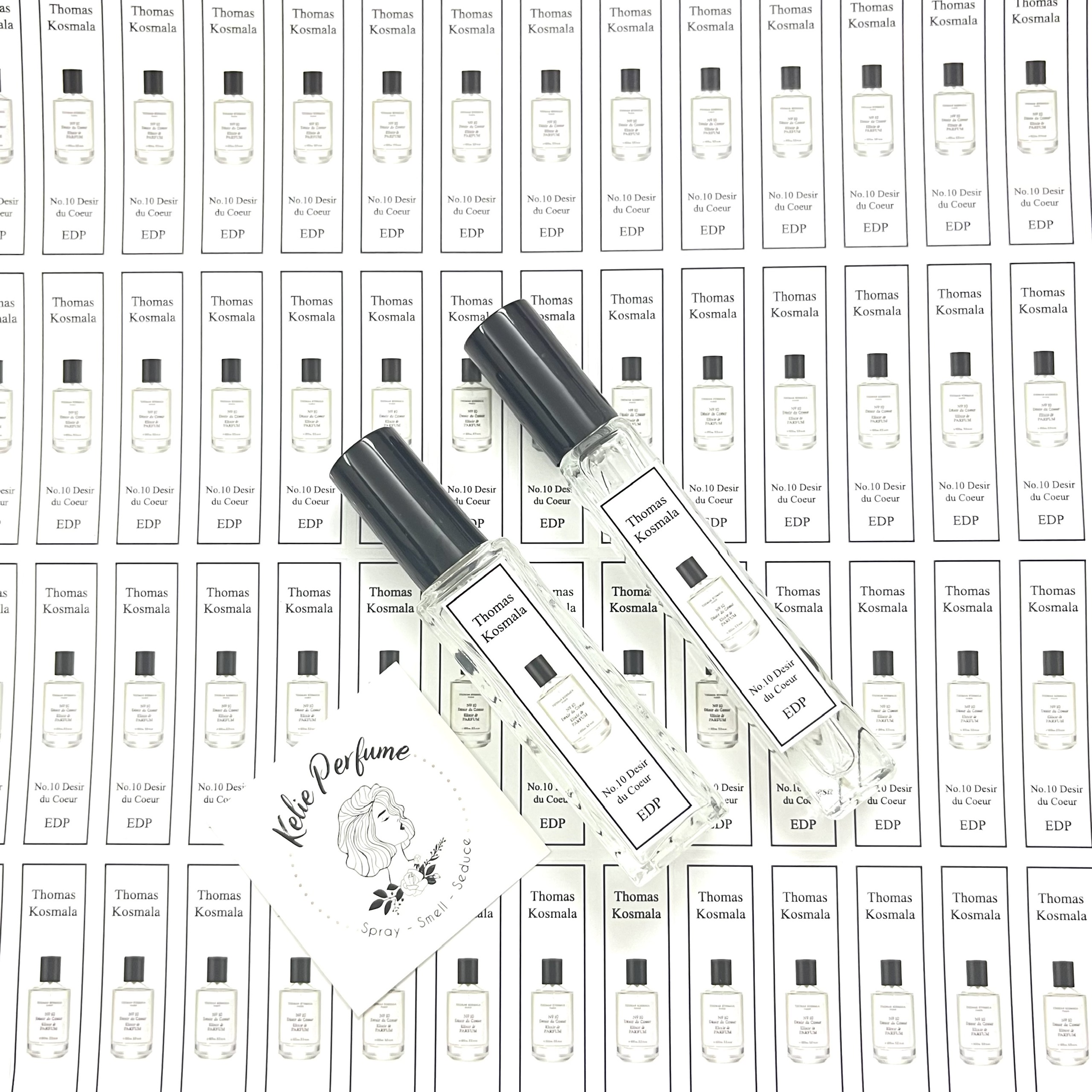 [HCMC] combo 10 PCs of Thomas kolala perfume bottle sticker for full range refills