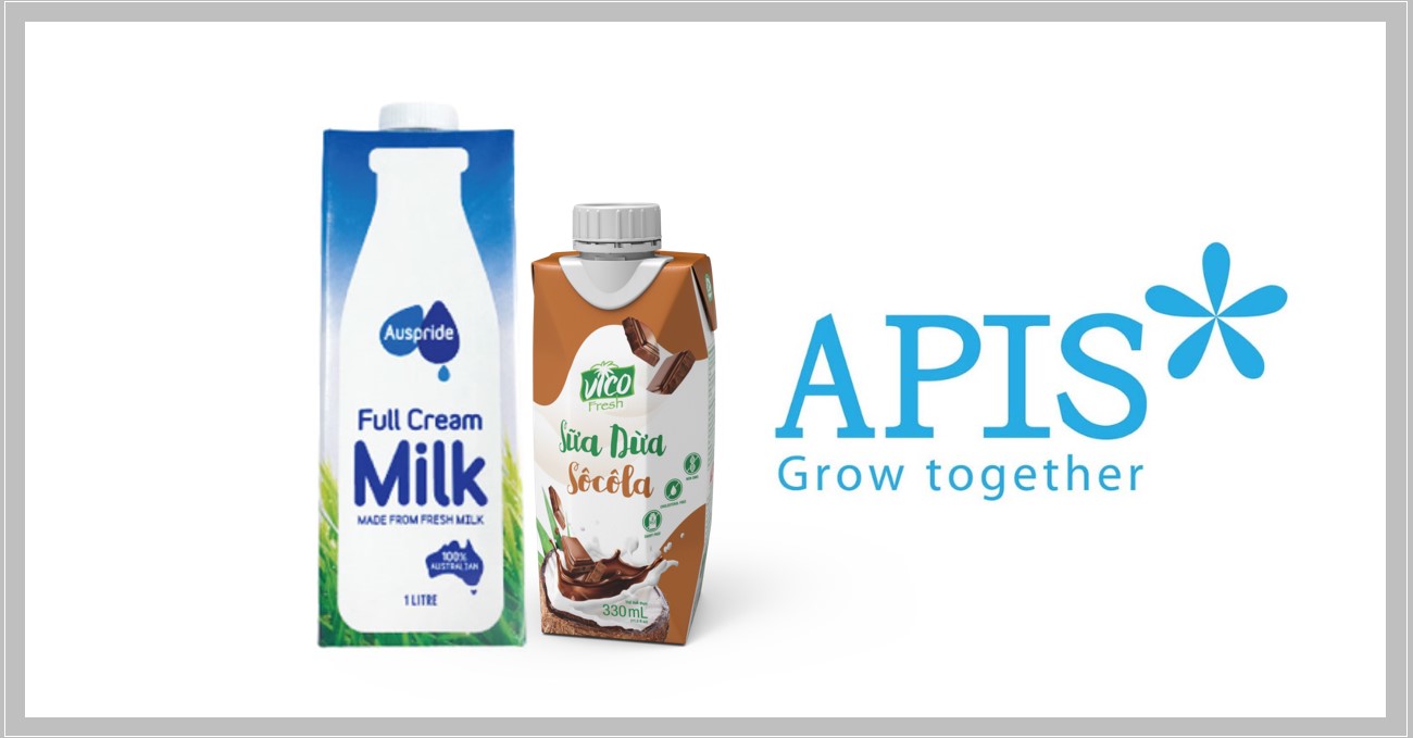 Combo 1 hộp sữa auspride 1l và 1 hộp sữa dừa socola vico fresh 330ml