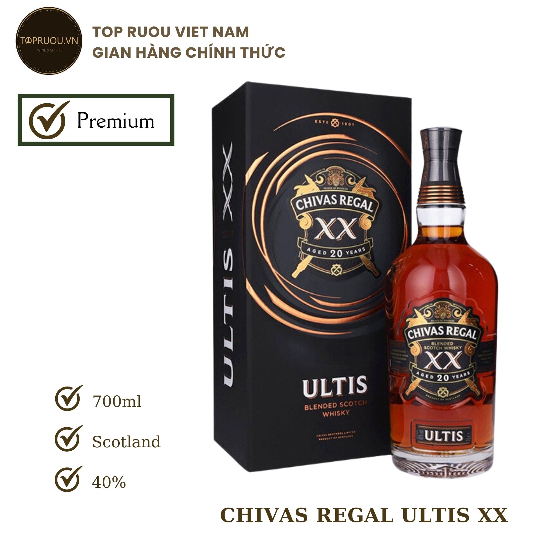 [TopRuouVietNam] Rượu Whisky Chivas Regal Ultis Xx - 700ml [Hàng Thật]