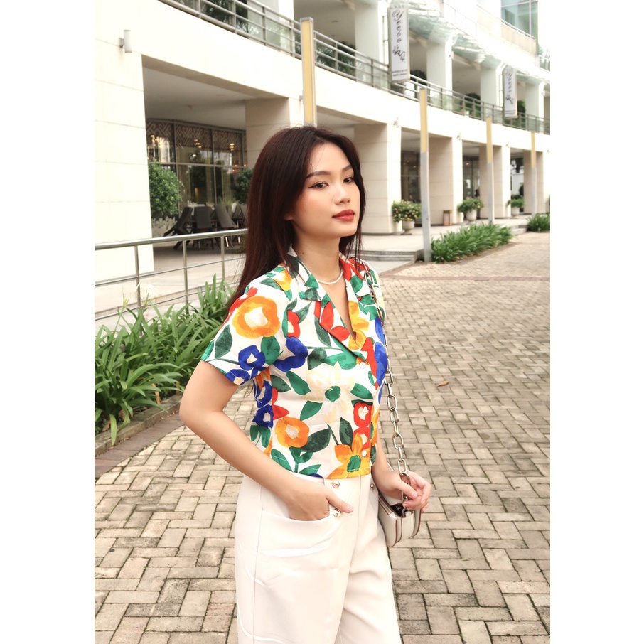 Áo cổ vest dáng lửng - as22004 - blazersaigon