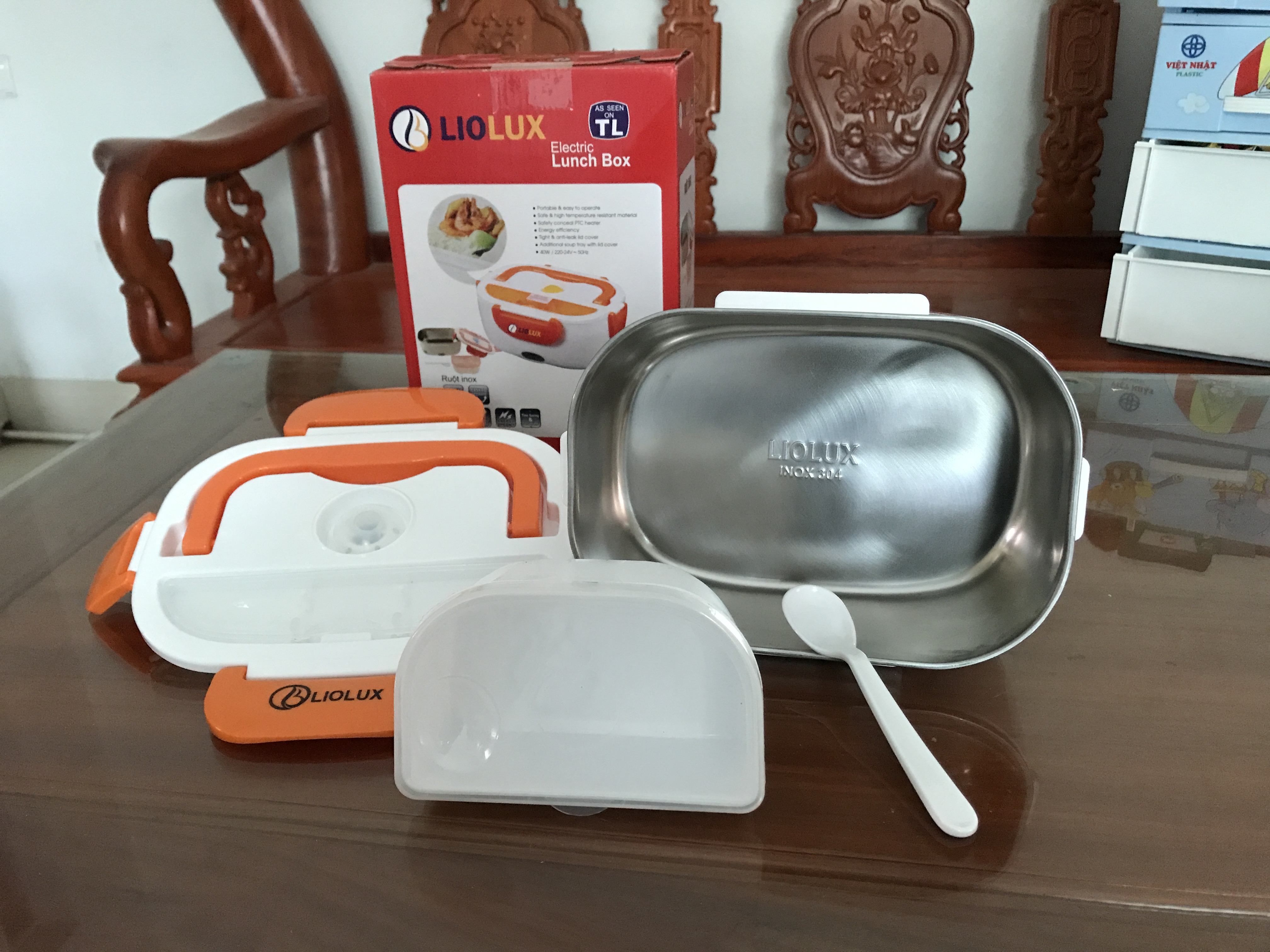 Hộp cơm hâm nóng Liolux LIO-21 ruột inox - Hộp cơm cắm điện