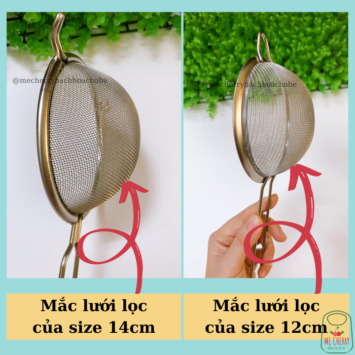 Rây lọc cháo, bột, đồ ăn cho bé bằng inox dày dặn