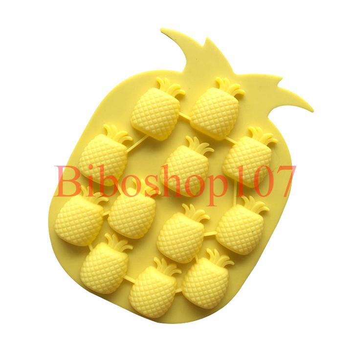 Khuôn silicon làm thạch, rau câu, socola 12 trái dứa