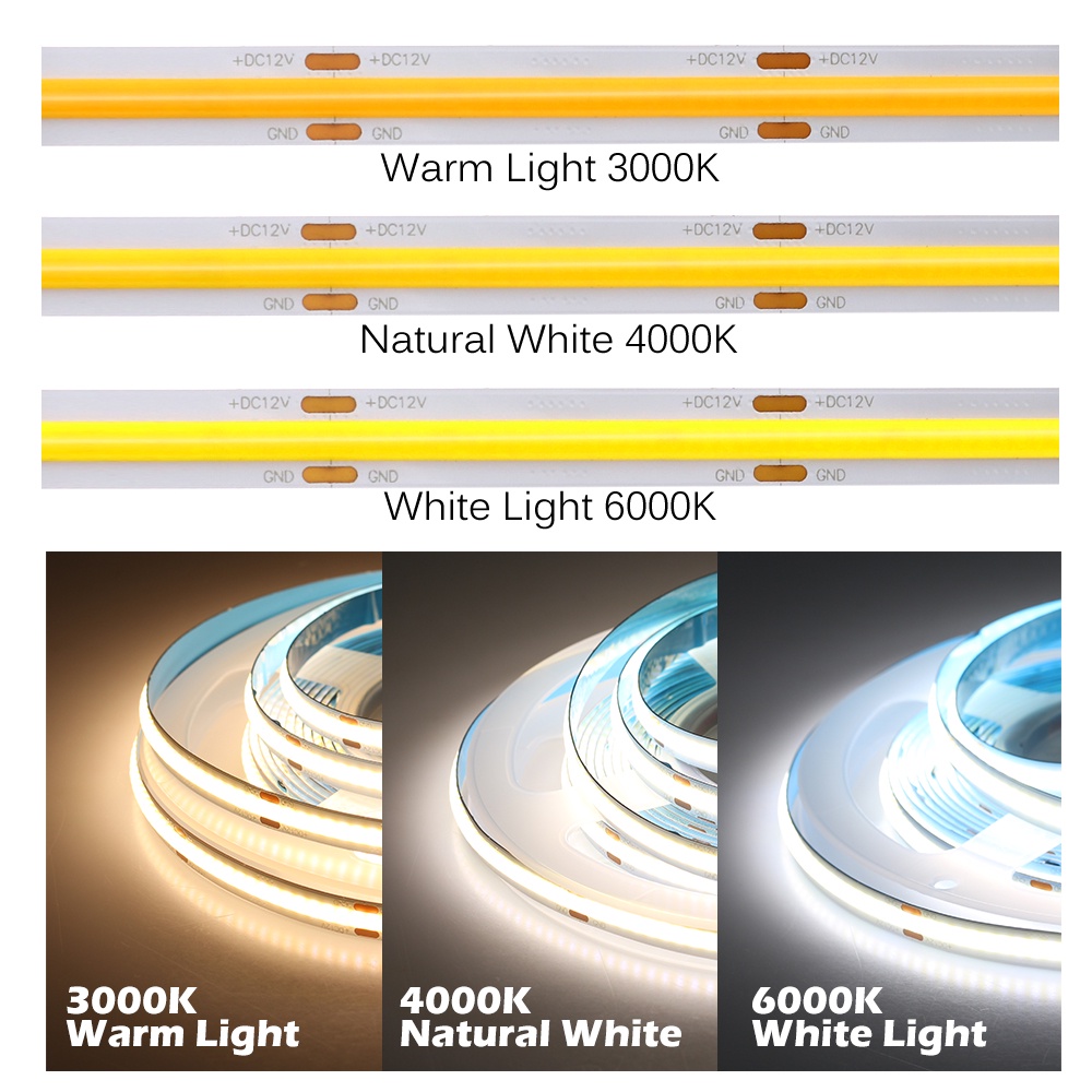 Cuộn led COB 12v 5m siêu sáng, led dán COB