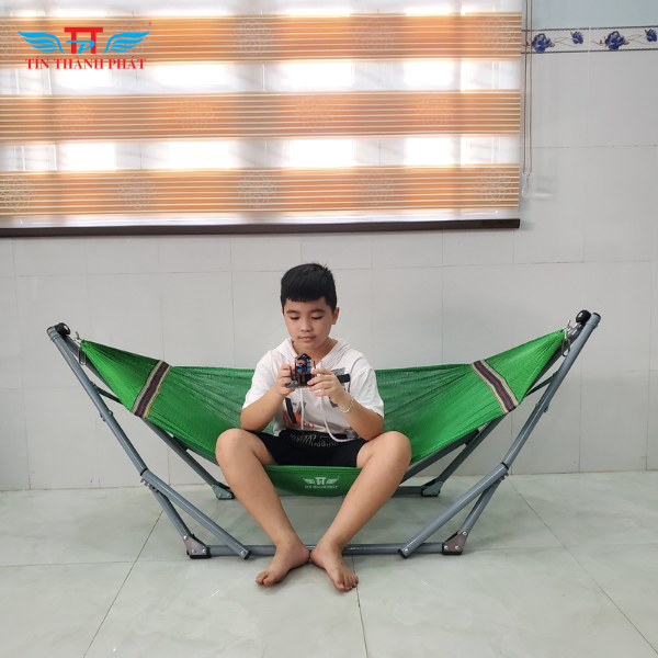Võng Xếp Em Bé Tín Thành Phát – Lưới Màu Xám, Êm Ái, Chắc Chắn, An Toàn Cho Bé | Hàng Chính Hãng