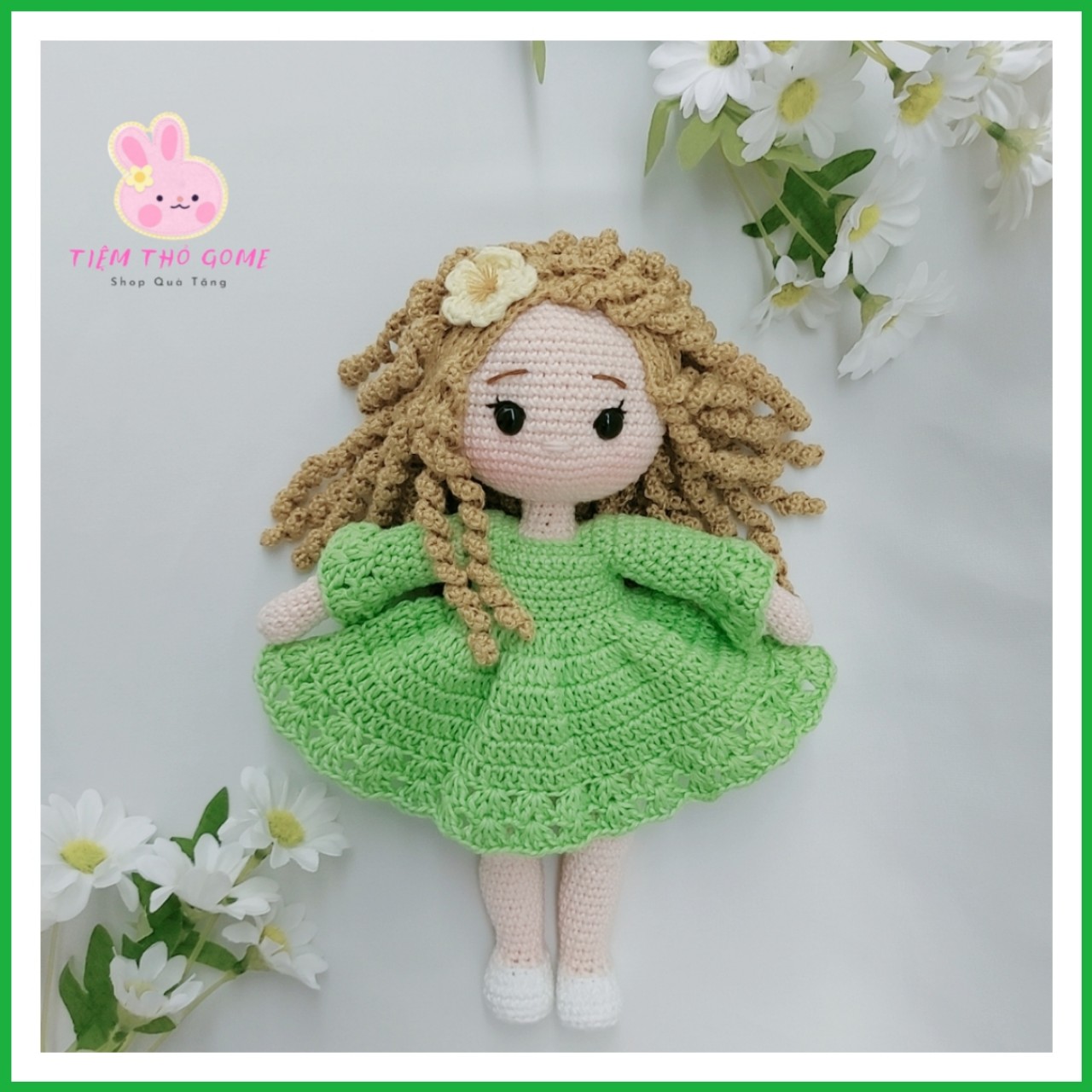 Búp bê len móc handmade - búp bê Rosaline 21 ( tạm hết hàng )