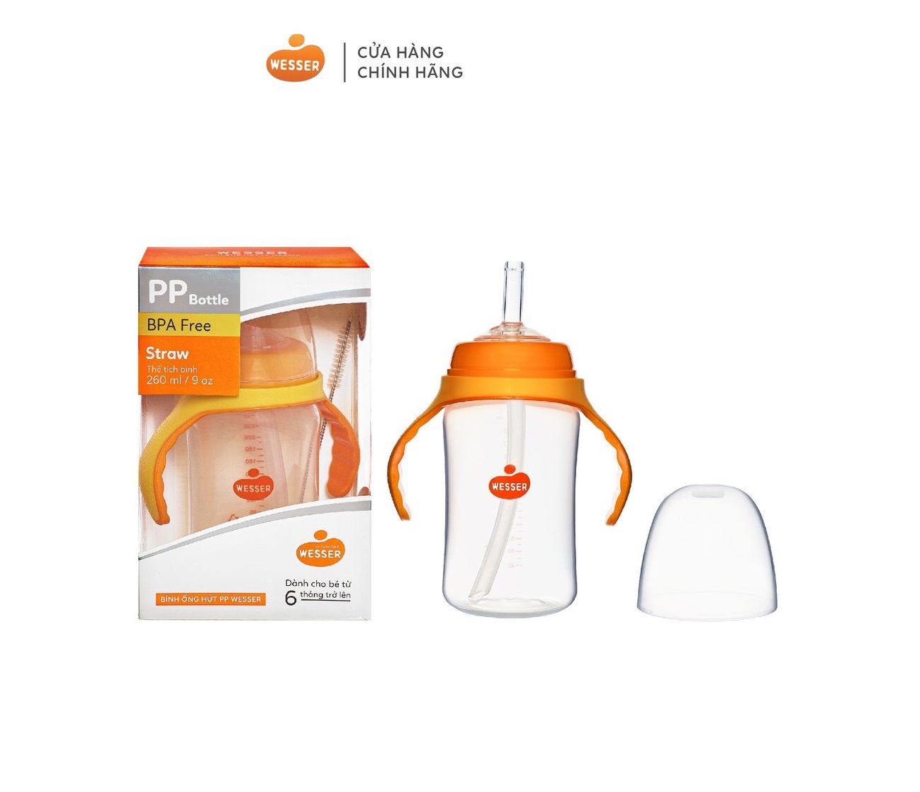 Pp Wesser Baby Water Bottle with Straw 260ml