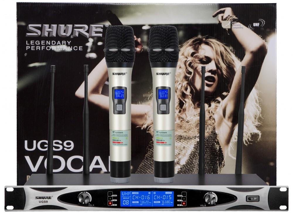 Micro không dây Shure UGS9 có UHF hút âm tốt hát karaoke cực hay- Hàng nhập khẩu