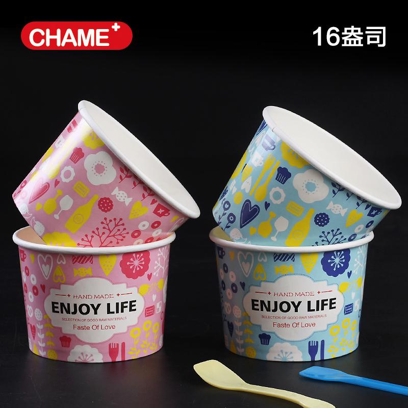 Tạo Ra Một Cốc Giấy 16 Oz Chiên Cốc Sữa Chua Một Lần Kem Cốc Giấy Bát Đựng Đá Bào Xào