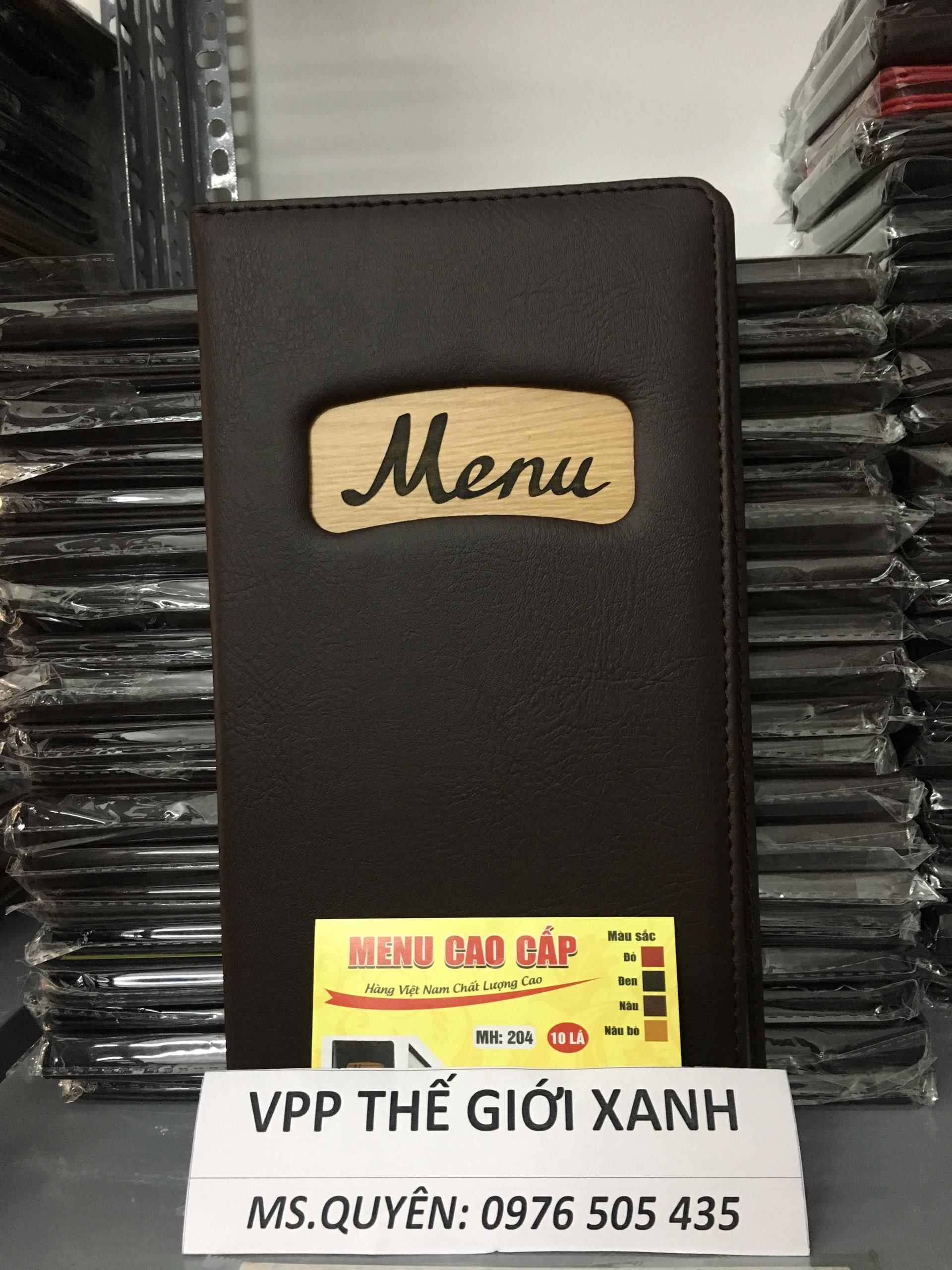 Bìa menu da may cao cấp 10 lá 204 (29*16CM)