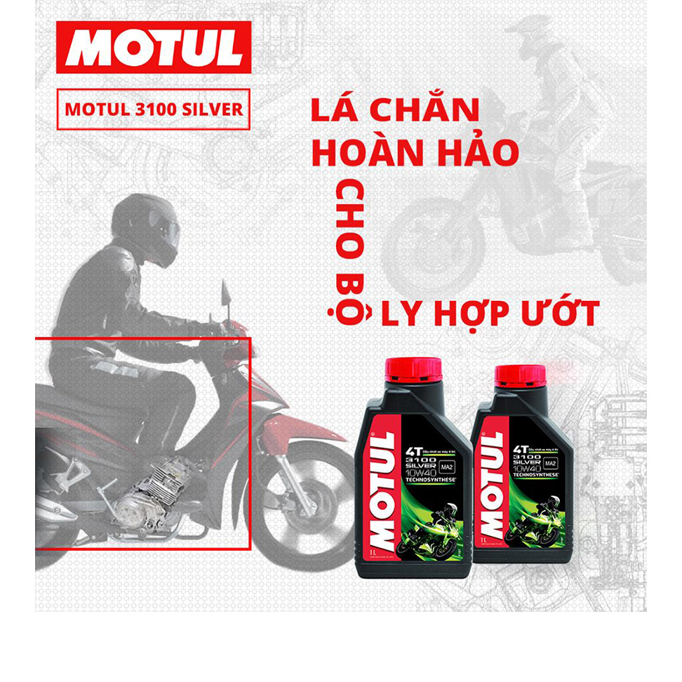 Dầu Nhớt Xe Số MOTUL 3100 SILVER 10W40 1lit