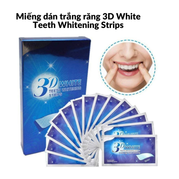Hộp 7 Gói 2 miếng dán trắng răng tiện lợi 3D White Teeth Whitening Strips giá rẻ