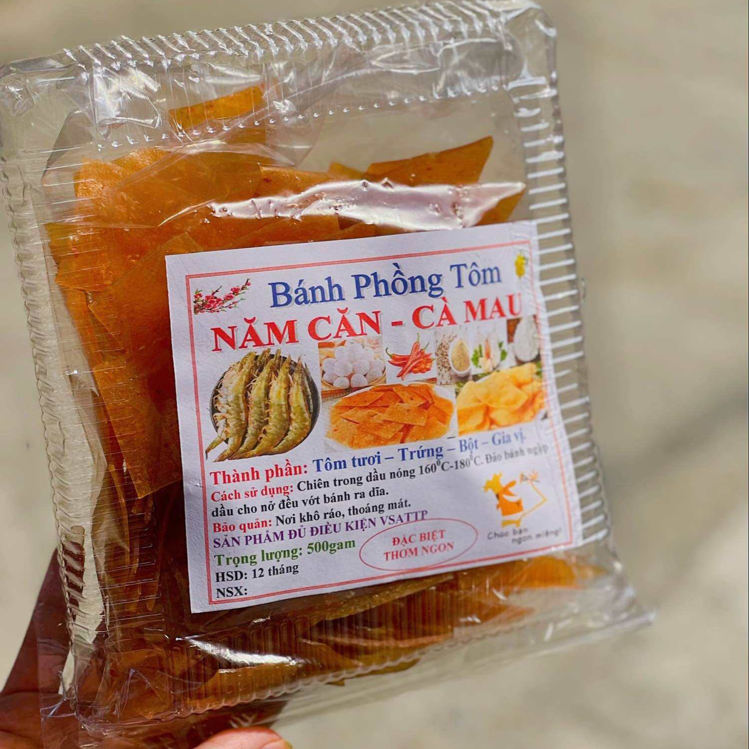 PHỒNG TÔM CÀ MAU túi 500g (Loại Chuẩn) - Đặc sản Cà Mau