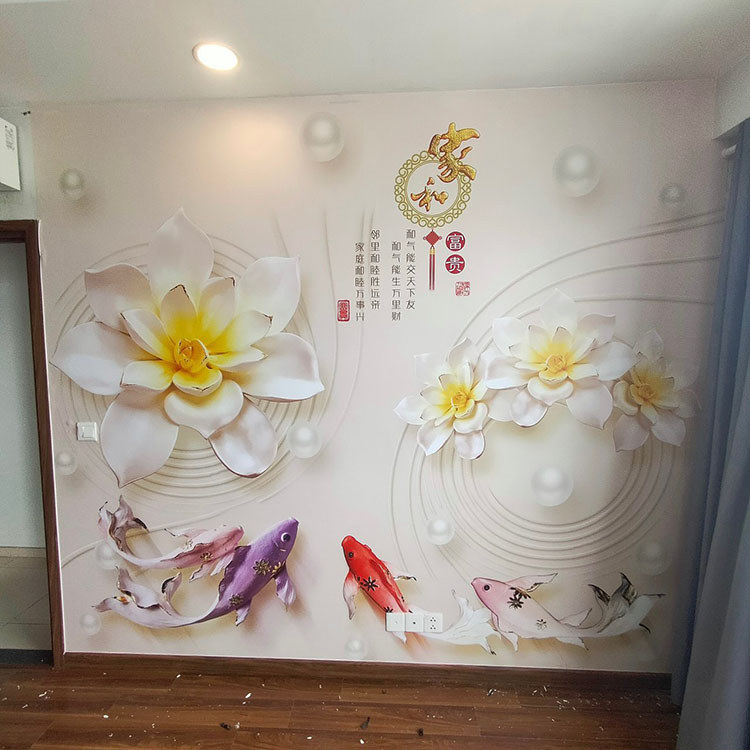 Tranh dán tường 3D hoa đá ngọc BINBIN DN30