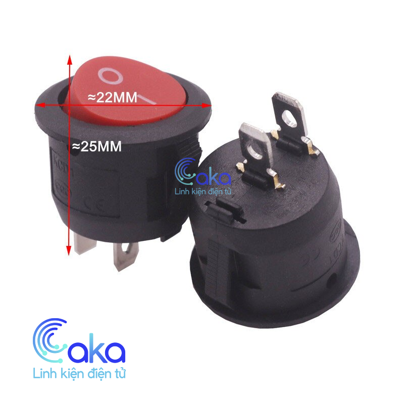 Công Tắc Bập Bênh 6A KCD1-105 Có Đèn Báo Sáng ON OFF 250V