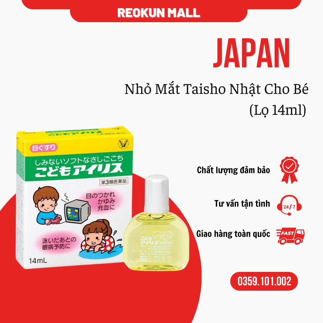 Nhỏ mắt taisho nhật cho bé hay xem tivi điện thoại 14ml