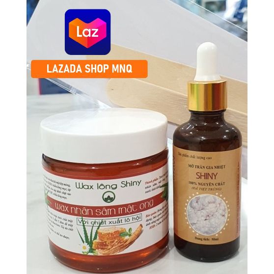 🚛Combo Wax Lông Nhân Sâm Và Mỡ Trăn SHINY - HỘP ĐẠI ( 350gr +50ml mỡ trăn )🚛