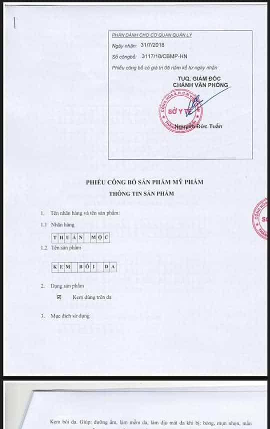 Kem bôi da Thuần Mộc Thanh Mộc Hương