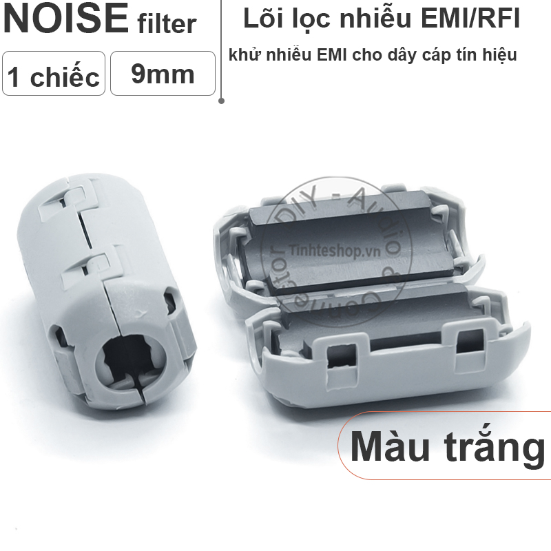Snap On Ferrite Core Cord Ring RFI EMI Noise Filter Suppressor Cable Clip For 8mm Diameter Cable Black And White (1PCS)