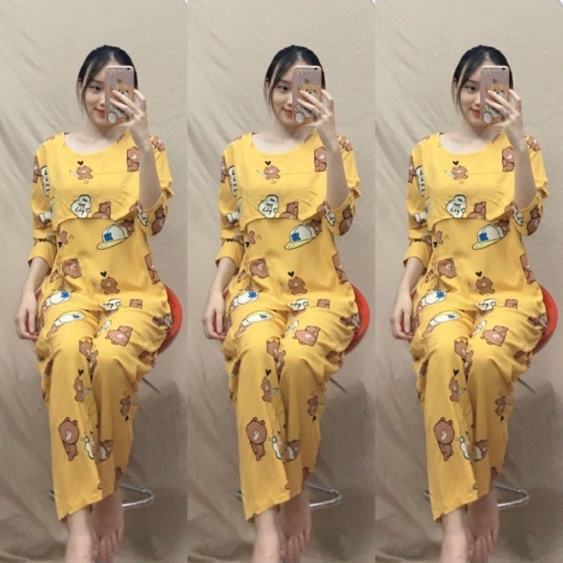 Bộ lanh lụa sau sinh mở nắp cho con b&uacute; 40-65kg (nhiều mẫu)