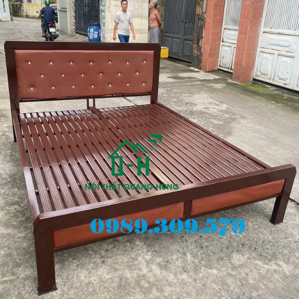 Giường sắt hộp vuông 4x8 cao cấp giao nhanh hcm