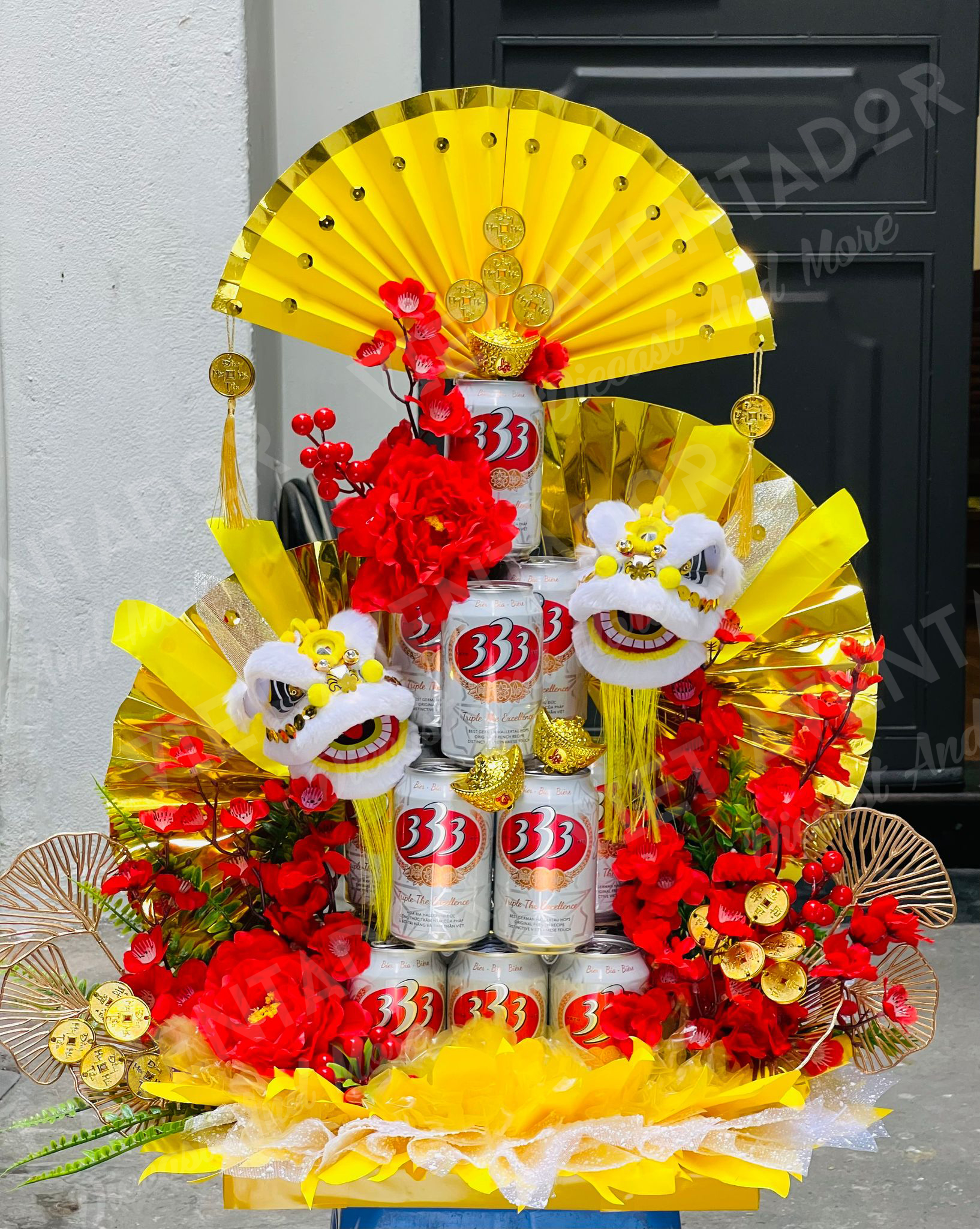 Lion dance miniature handmade decoration