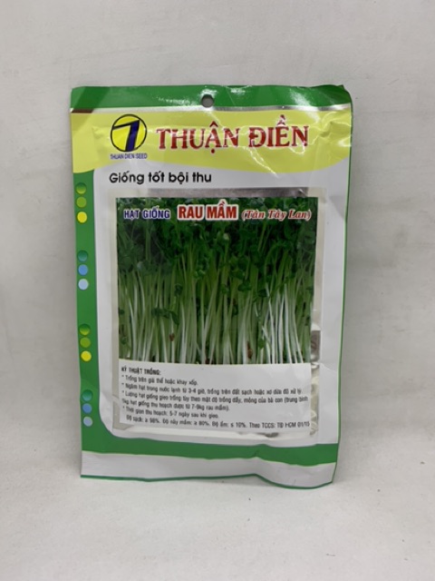 Hạt giống rau mầm trắng mầm Tân Tây Lan 100g/túi