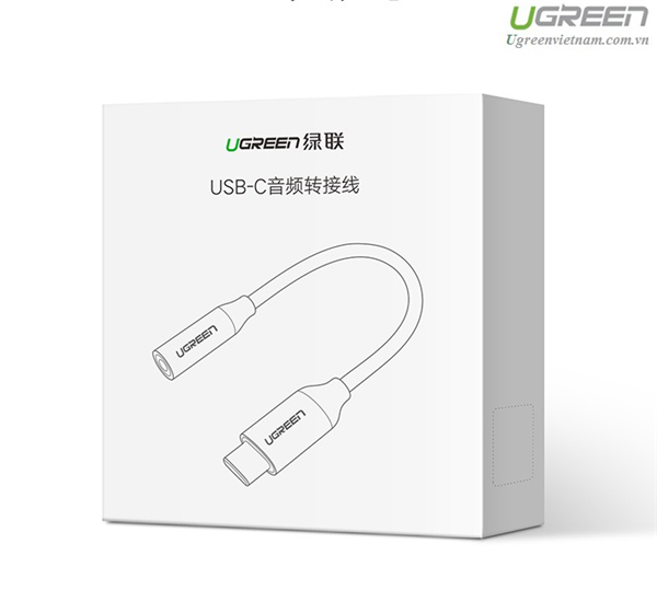 Cáp chuyển đổi USB type-C to 3.5mm  Ugreen 30632 cao cấp