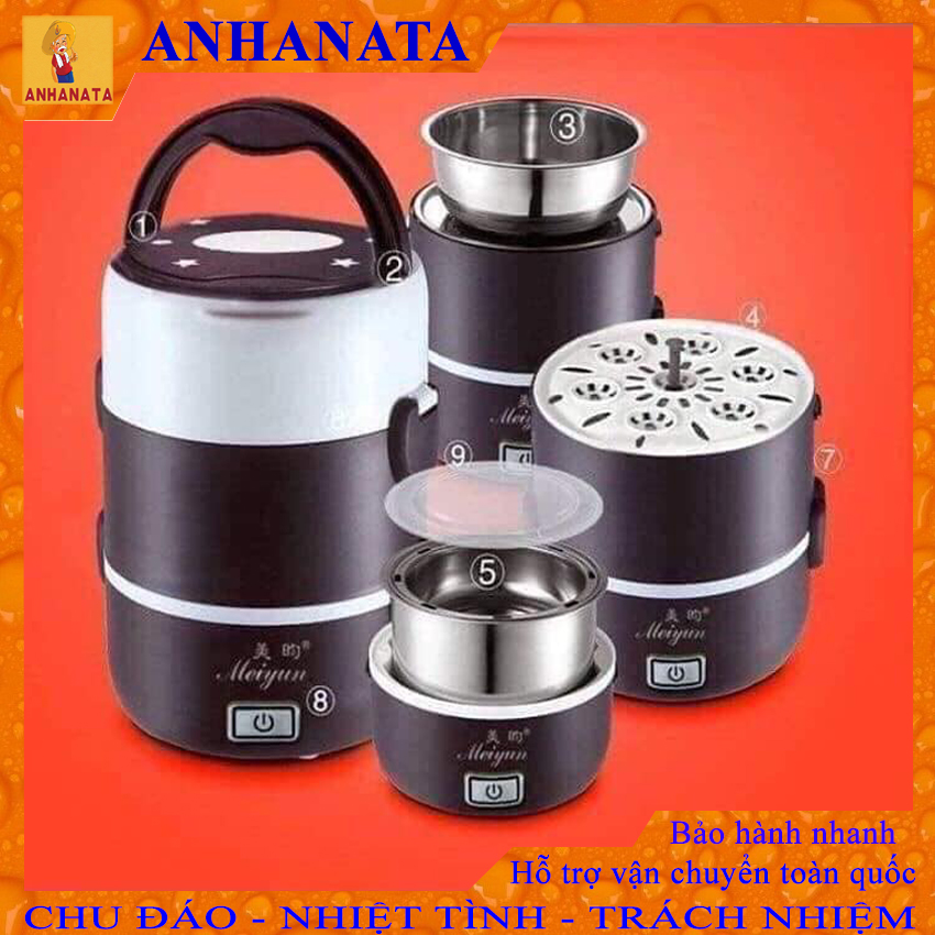 Hộp Cơm Cắm Điện Inox 3 Tầng