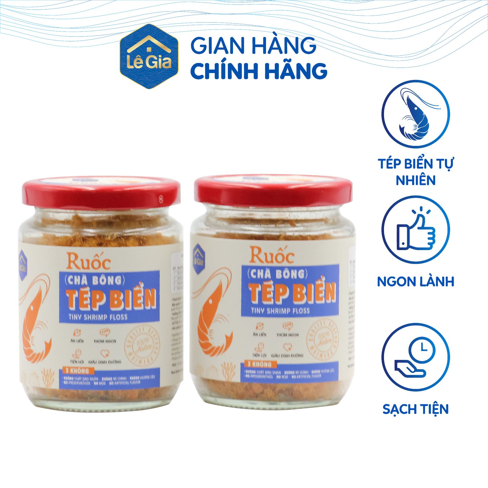 Combo 02 hũ Ruốc (chà bông) tép biển Lê Gia